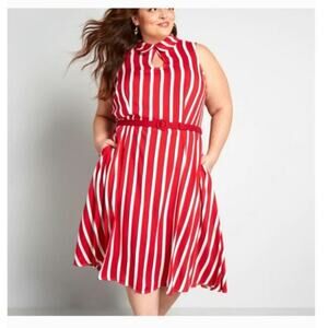 Modcloth x Collectif Posh Your Luck A-Line Dress Size: 14